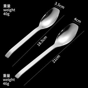 Nouvelle cuillère à trois lignes en acier inoxydable 304, manche rayé durable, cuillère à soupe et à riz pour adultes, vaisselle de table - Product Image 5