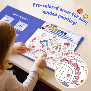 ألعاب رسم للأطفال من جويكات للاستخدام في مرحلة ما قبل المدرسة والتعليم المنزلي، كتاب تلوين مائي سحري على شكل منزل - Product Image 6