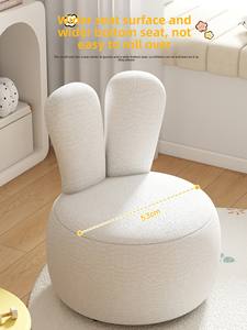 Fauteuil enfant en peluche couleur crème, siège bébé mignon une place, mini fauteuil de lecture et de loisirs avec dossier rond pour salon - Product Image 3
