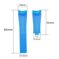 Bracelet de montre en silicone transparent à extrémités incurvées, respirant, imperméable, multicolores, 20 mm, tendance, Ditona pour hommes