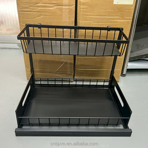 Double-Layer Kitchen Sink Drain Rack - RTA Metal Organizer Factory Wholesale Cabinet Cleaning Supplies <strong>Storage</strong> <strong>Slim</strong> Design - Product Image 6