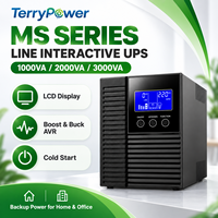 UPS Online Fasa Tunggal 1KVA 2KVA 3KVA Konversi Ganda PF 0.9 LCD RS232 Baterai Asam Timbal 12V Daya Cadangan untuk Server Telekomunikasi