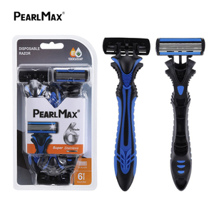 Maquinilla <span class=keywords><strong>de</strong></span> <span class=keywords><strong>Afeitar</strong></span> Desechable <span class=keywords><strong>de</strong></span> Acero Inoxidable <span class=keywords><strong>de</strong></span> Seis Hojas Pearl <span class=keywords><strong>Max</strong></span> PM-6405B para Hombre - Paquete <span class=keywords><strong>de</strong></span> <span class=keywords><strong>3</strong></span> Piezas, Marca Privada y Venta al por Mayor - Product Image 1