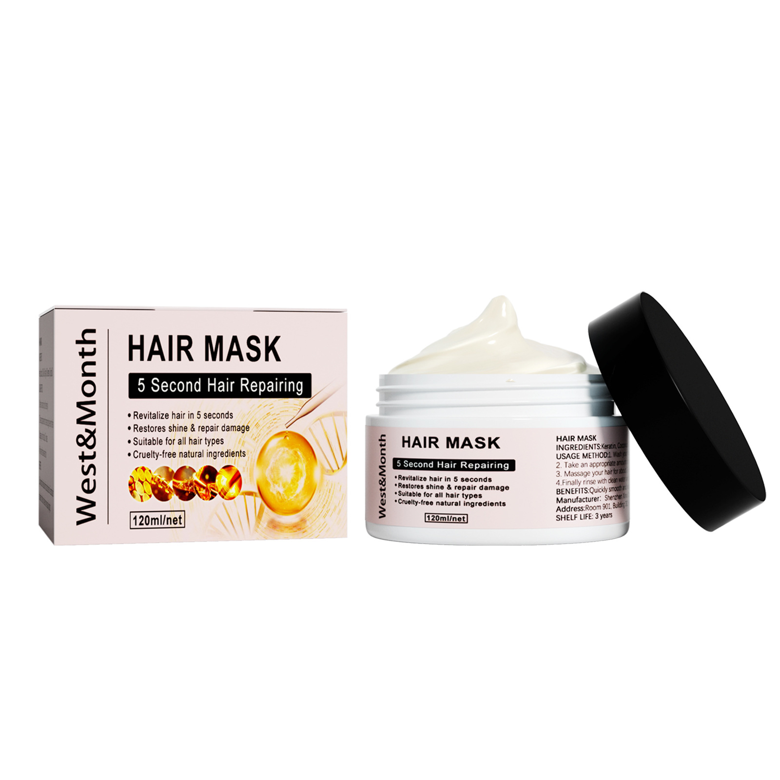 OEM Keratin Hair Care Mask Repairing Nourishing Keratin Argan Coconut Oil Hair Mask 120ml
