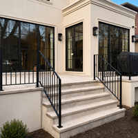 Système de garde-corps et de main courante en aluminium pour terrasse extérieure avec panneaux à piquets pour kit de clôture de sécurité pour porche avant et jardin