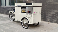 Chariot portatif de crème glacée de café tricycle pliable chariot extérieur mobile de kiosque de vente facile à déplacer