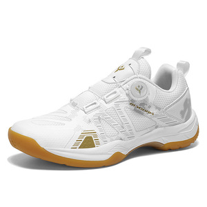 Baskets de sport respirantes en maille blanches et violettes avec fermeture à molette BOA, chaussures de sport antidérapantes et amortissantes pour hommes - Product Image 3