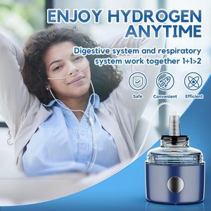 قارورة مياه زجاجية غنية بالهيدروجين H2 مؤين للمياه قارورة مياه الهيدروجين القابلة لإعادة الشحن مع جهاز الاستنشاق - Product Image 2