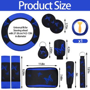 Funda de Volante de Coche Suave y Lujosa de Entrega Rápida, Juego de Accesorios Interiores para Coche con Diseño de Mariposa para las Cuatro Estaciones, Compatible con Varios Coches - Product Image 6