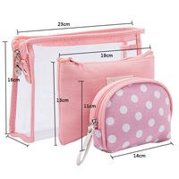 Vente en gros Chine : Offre Spéciale OEM – 3 Ensembles de Trousse de Maquillage Transparente en PVC avec Fermeture Éclair, Mignonnes et Imperméables pour Voyage