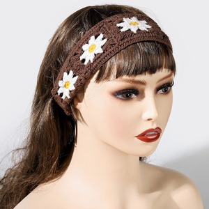 Fasce per <span class=keywords><strong>capelli</strong></span> all'uncinetto stile hippie da <span class=keywords><strong>donna</strong></span>, fasce per <span class=keywords><strong>capelli</strong></span> boho, bandane floreali, fasce per <span class=keywords><strong>capelli</strong></span> lavorate a maglia per ragazze e donne - Product Image 4