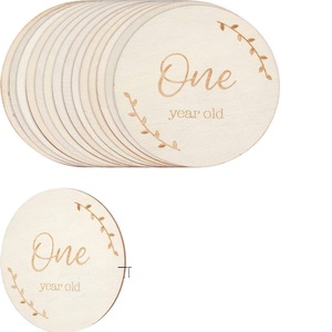 Tarjetas conmemorativas de crecimiento para bebés de madera, álbumes conmemorativos mensuales, accesorios para fotos de recién nacidos y de la celebración del primer mes. - Product Image 3