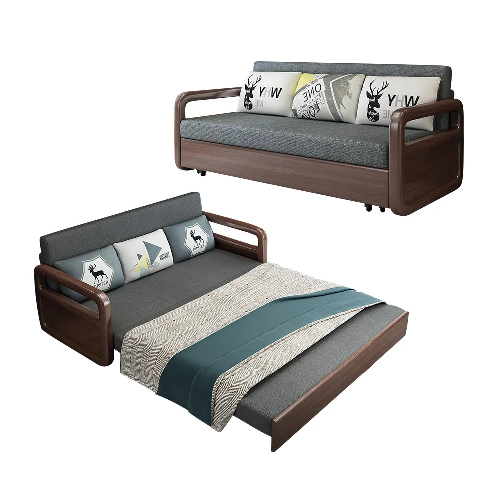 Sofá cama plegable de tela de diseño moderno, mueble de pared con almacenamiento, para dormir y sala de estar
