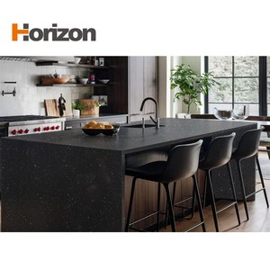 Lấp lánh màu Đen Thạch Anh Ngọc Đá bàn 20mm 30mm thạch anh Countertop nhân tạo thạch anh tấm - Product Image 6