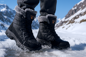 Vente en gros <span class=keywords><strong>de</strong></span> chaussures <span class=keywords><strong>de</strong></span> neige classiques et confortables pour l'hiver Bottes <span class=keywords><strong>de</strong></span> neige pour hommes en fourrure grise avec doublure en peluche épaisse au design personnalisé - Product Image 6