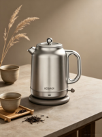 Bouilloire Électrique Mécanique Rétro 1,7 L Grande Capacité Ébullition Rapide pour la Maison, la Cuisine et le Thé