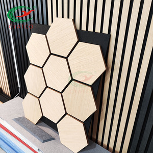 Paneles Acústicos Hexagonales Modernos de Madera de Alta Calidad con Paneles de Pared de Fieltro PET Negro para Salón, Sin Guerra de Precios - Product Image 4