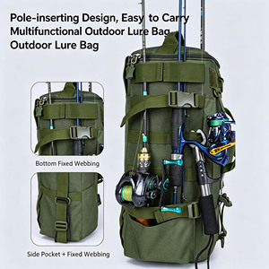 Sac à dos de pêche multifonctionnel grande capacité pour la vente en gros, sac de rangement pour cannes à pêche et équipement de plein air avec logo personnalisé - Product Image 3
