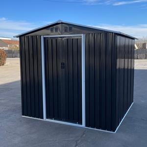 Large Outdoor Storage <strong>Shed</strong> <strong>8</strong> <strong>X</strong> 8FT Galvanized Steel with Sliding Doors Durable Tool Storage for Backyard - Product Image 1