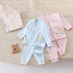 Anxiang Source Four Seasons bebé peinado algodón cuello ropa interior conjunto recién <span class=keywords><strong>nacido</strong></span> dos piezas patrón sólido tejido Comercio exterior volumen - Product Image 4