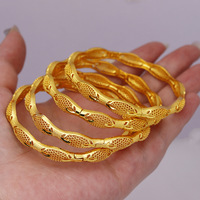 Bracelet creux ouvrable en or 24 carats, bijoux polyvalents pour femmes européennes et américaines