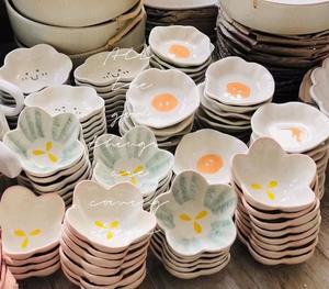 Японское керамическое блюдо с лепестками Ins, блюдо для приправ, уксуса, бытовое горчичное блюдо для ресторана, блюдо для соуса - Product Image 6