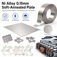 Plaque en alliage de nickel recuit souple sur mesure de 0,15 mm, haute résistance à la corrosion, faible résistance pour l'assemblage de batteries de véhicules électriques (VE), OEM ODM