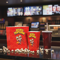 ZJPACK Emballage alimentaire écologique biodégradable résistant à la graisse, avec logo personnalisé, taille adaptable, jetable, recyclable, auto-pliable, pour les en-cas à emporter, le pop-corn