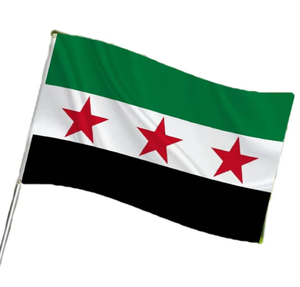 Drapeau de la Syrie République Fade Résistant Impression numérique Révolution syrienne Drapeau syrie écharpe Afghanistan Moyen-Orient Pays Drapeau - Product Image 1