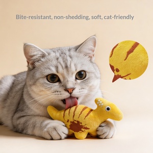 Nuovo Giocattolo Interattivo per Gatti a Forma di Dinosauro in Peluche, Set da Cinque Pezzi con Suono Divertente, Giocattolo Auto-Intrattenente per Animali Domestici, Vendita Calda - Product Image 3