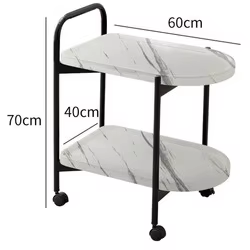 Mesa de esquina de sala de estar nórdica, mesa de centro pequeña con ruedas, sofá de color nogal móvil, estante de almacenamiento, mesa auxiliar - Product Image 5