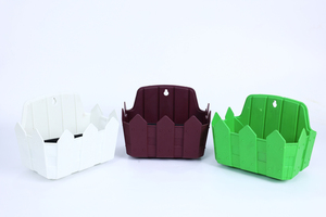 Modern Verified Manufacturer High Quality PP Plastic Hanging Flower Pots <b>Wall</b> <b>Planters</b> Fence Shape B2B Bulk Sales Direct - Product Image 6