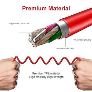 Câble audio à ressort rouge 2.5 Terminal <span class=keywords><strong>QC25</strong></span>/QC35/QC35II/QC45/NC700 Bobine de casque 3.5mm Stéréo PVC plaqué or - Product Image 4