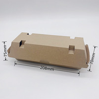 Boîte à hot-dogs aseptique biodégradable et écologique personnalisable en carton ondulé avec poignée gaufrée pour sushis, chips et plus