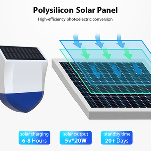 Nouveaux produits électriques intelligents, sirène d'alarme extérieure WiFi avec <span class=keywords><strong>détecteur</strong></span> <span class=keywords><strong>de</strong></span> <span class=keywords><strong>mouvement</strong></span> solaire Tuya, étanche, qui émet son <span class=keywords><strong>et</strong></span> lumière - Product Image 4