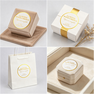 สติกเกอร์กระดาษลายทองคำทรงกลมสำหรับบรรจุภัณฑ์เครื่องประดับ La Petite Boite A Bijoux - Product Image 6