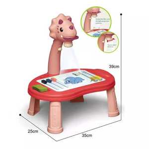 教育活動 恐竜学習デスクおもちゃ 子供知能開発アート絵画ボードテーブル キッズドローイングプロジェクター - Product Image 3