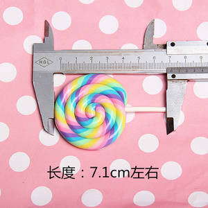 Piruleta de comida falsa de polímero para exhibición, simulación de caramelo de arcilla, decoración de piruleta - Product Image 5