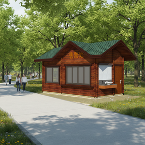 カスタマイズ可能な木製ログキャビン、プレハブ木造フレーム、環境に優しい防水ヴィラ、ウォッチハウス、工場価格、ティックブース建築 - Product Image 1