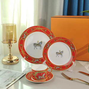 Factory Price Best Selling Horse Brand Luxury Bone China Plates Cups and Saucers Set with Gift Box - Product Image 6