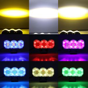 Projecteur LED externe haute luminosité pour <span class=keywords><strong>moto</strong></span>, 3 lentilles, blanc, jaune, <span class=keywords><strong>clignotant</strong></span>, anneaux lumineux multicolores, <span class=keywords><strong>moto</strong></span> électrique - Product Image 5