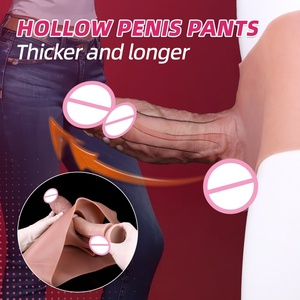 Realistic Strap-On Hollow Sleeve Cock Extender Briefs Harness <b>Dildo</b> Penis Enlarger Sex Toys for Men - Product Image 4