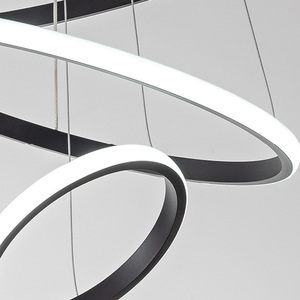 Lampe suspendue moderne décorative dorée à trois cercles, luminaire suspendu LED en acrylique de luxe pour <span class=keywords><strong>salon</strong></span>, pour la maison - Product Image 5