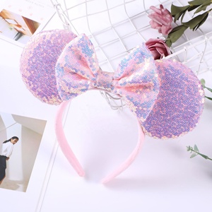 Serre-tête à paillettes Oreilles de Souris pour Noël et Halloween, Serre-tête de Princesse <span class=keywords><strong>Raiponce</strong></span> Minnie Mouse pour Costume de Cosplay et Anniversaire - Product Image 1