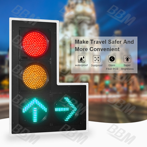 Feu de signalisation LED à lentille transparente, avec boule rouge-jaune et flèche directionnelle (Go, Droit, Gauche) - Product Image 1