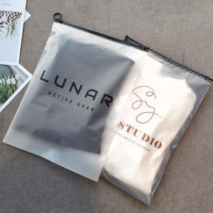 맞춤형 로고 재활용 재사용 가능한 젖빛 의류 지퍼락 배송 의류 포장 백 비닐 봉투 지퍼 폴리 - Product Image 2