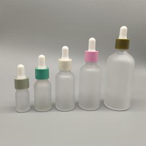 Vente flash 5ml 10ml 20ml 30ml 50ml 100ml Flacon d'huile essentielle en verre givré avec compte-gouttes Flacon d'huile de sérum - Product Image 5
