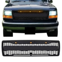 Pare-chocs avant tout-terrain robuste avec protection de châssis et calandre en maille LED pour Ford F-150 OBS 1992-1996 – Calandre avant pour F150