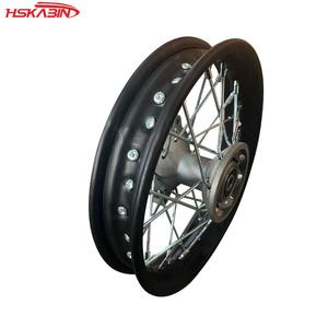 Roues en fer pour moto, 1,40 x 10 pouces, moyeu refroidi par eau, jantes noires - Product Image 2