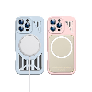 เคสโทรศัพท์แม่เหล็กซิลิโคนนิ่มกลวง, เคสโทรศัพท์กระจายความร้อนสำหรับ <span class=keywords><strong>iPhone</strong></span> 14 15 <span class=keywords><strong>PLUS</strong></span> 16 17 PRO MAX Ai - Product Image 1